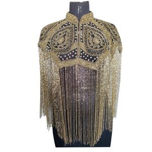 beaded gold capelet, Brand new without tags, comes with packet of beads